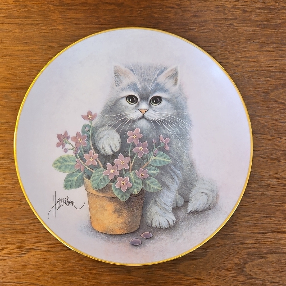 A Paw's In The Action Curious Kittens Collector Plate